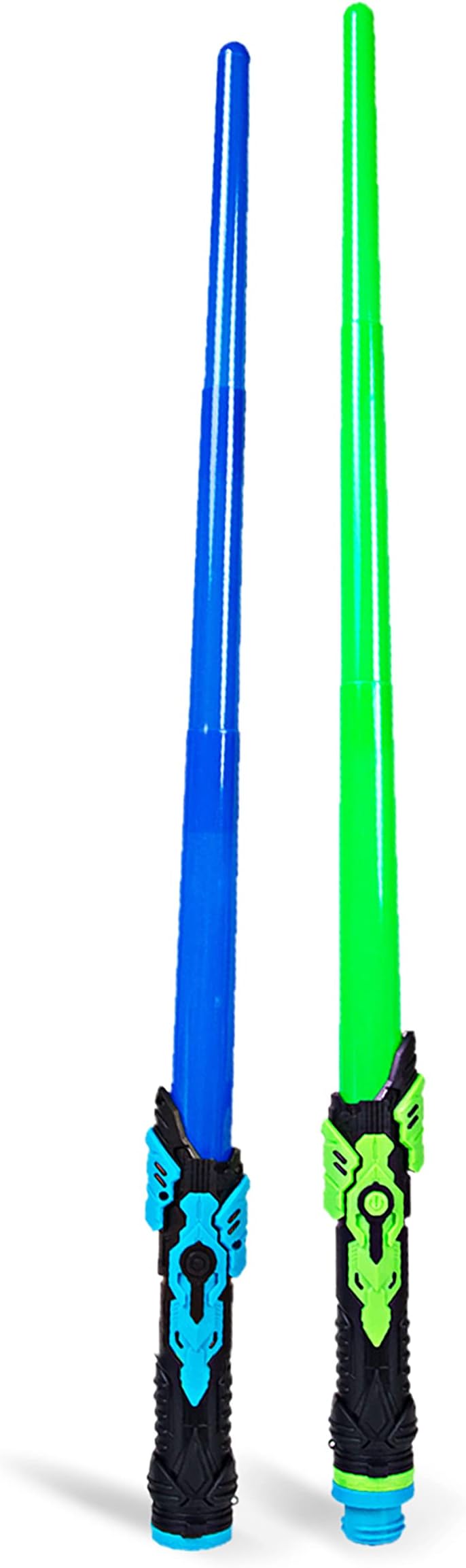 Boley Light Saber for Kids – Blue & Green Extendable LED Toy Swords for Kids – Interactive Sound Light-Up Playset – Fun Dueling Swords for Sci-Fi Cosplay and Pretend Play – Ages 3+, 2 Pack