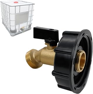 275-330 Gallon Tote Water Tank Adapter 2" Coarse Thread Brass Hose Faucet Valve Garden Hose Connector Replacement IBC Tote Valve Fitting Parts