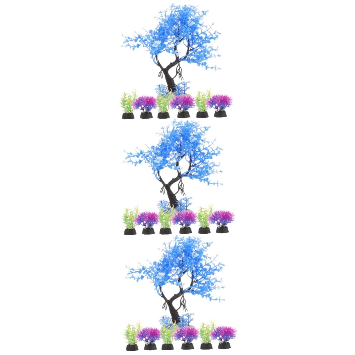 ULTECHNOVO 3 Set Piante Decorative in Acquatica Simulata Accessori Acquatici Finti per Acquari Decorazioni per Piccoli Pesci Piante per Acquari per i in 7 Pezzi*3
