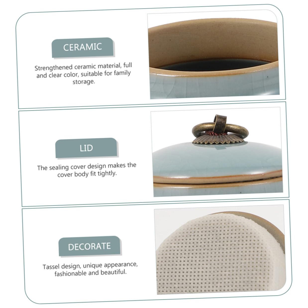 Gadpiparty Set 2 Barattoli per la Conservazione in Ceramica Coperchio Sigillato Barattoli per Tè e Alimenti Secchi Contenitori Eleganti per Cucina Adatti per Famiglia Bar e Ristoranti