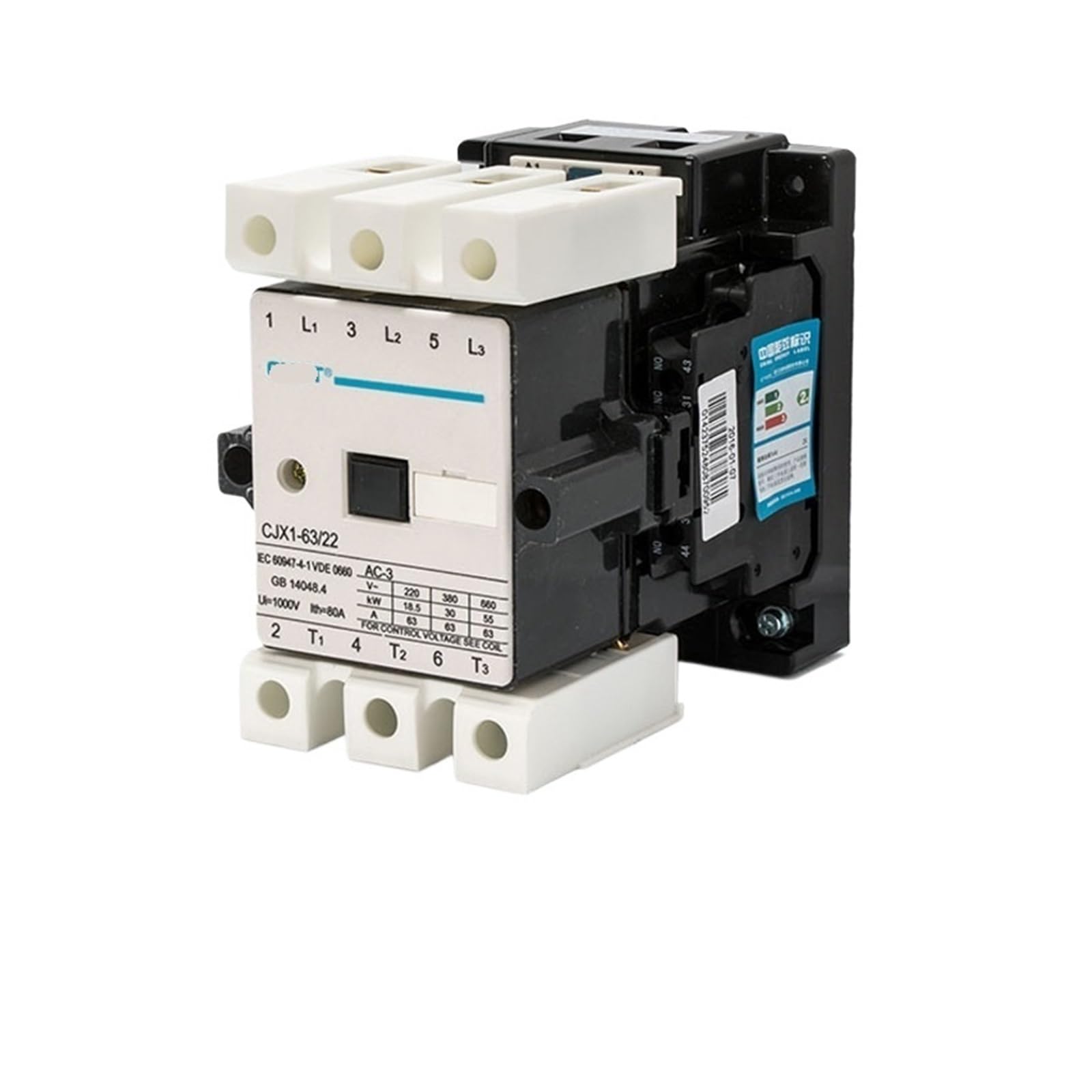 Contactor CJX1-63/22 110VAC triphasé pour commande de moteur électrique