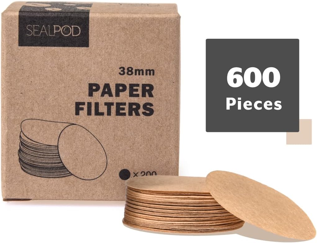 SEALPOD Dolce Gusto Paper Filters for DGPod Reusable Capsule, Eco Friendly Refillable Coffee Pod Compatible with Nescafe Dolce Gusto Machine [600 Paper Filters]