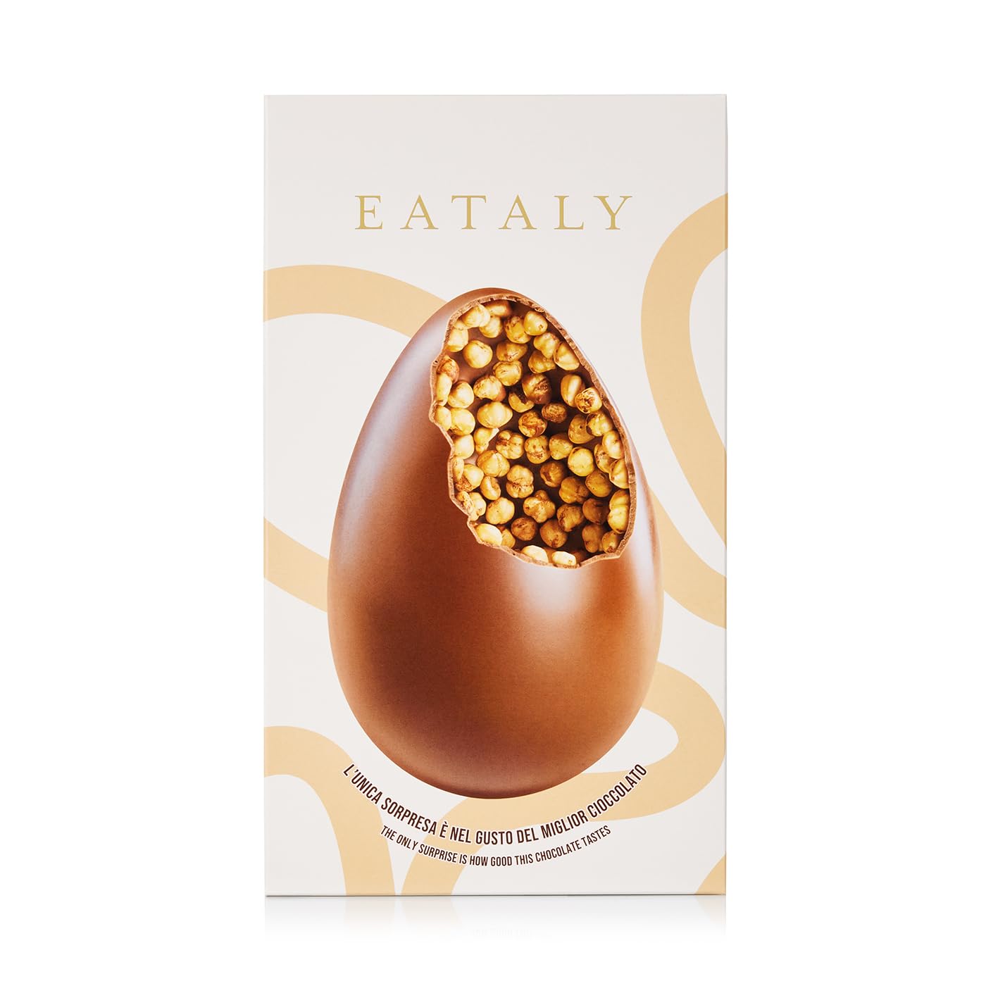 Uovo di Pasqua Cioccolato al Latte con Nocciole 400g Eataly - Bean to Bar, Nocciole Italiane Intere, Elegante Incarto
