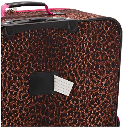 Rockland Vara Softside 3-Piece Upright Luggage Set, Pink Leopard, (20/22/28) #TOP3
