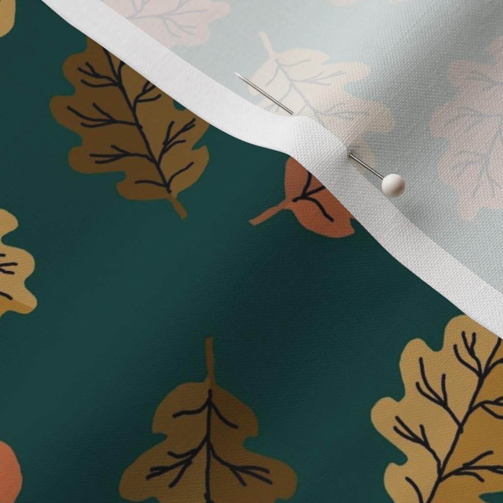 Spoonflower Fabric - Leaf Autumn Leaves Multi Green Nature Tree Fall Printed on Petal Signature Cotton Fabric by The Yard - Sewing Quilting Apparel Crafts Decor