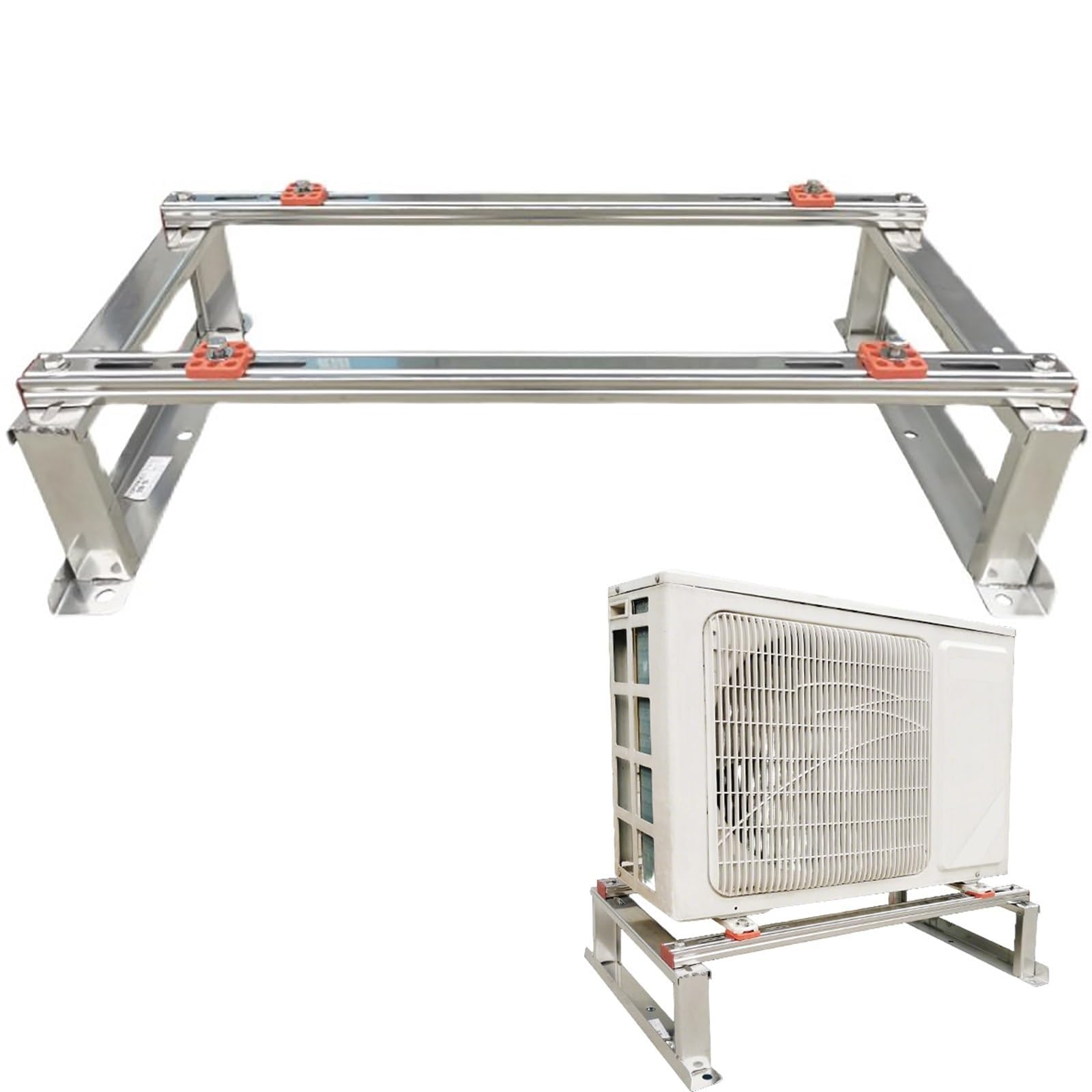 FHRKA AC Support Bracket Stainless Steel Mini Split Ground Stand, Condenser Floor Mount Support Bracket, Heat Pump Base (94x50x24cm/37x20x9in)