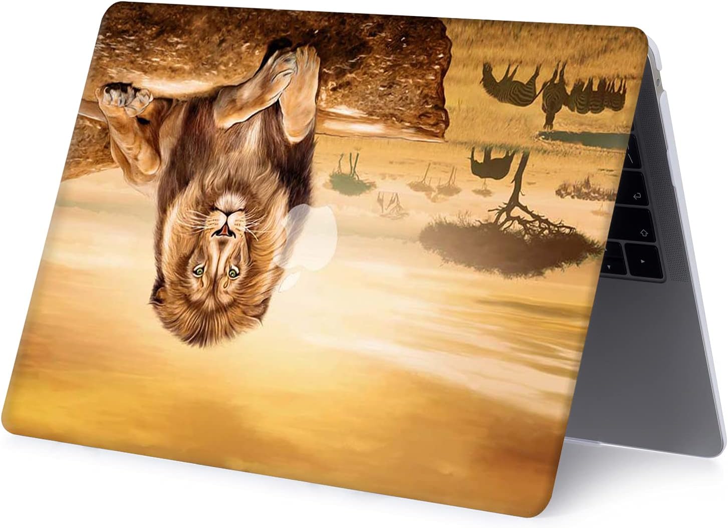Case Compatible with MacBook Pro 15 inch 2019 2018 2017 2016 Release A1990 A1707 with Touch Bar, Plastic Laptop Hard Shell Case & Keyboard Cover Skin - Lion