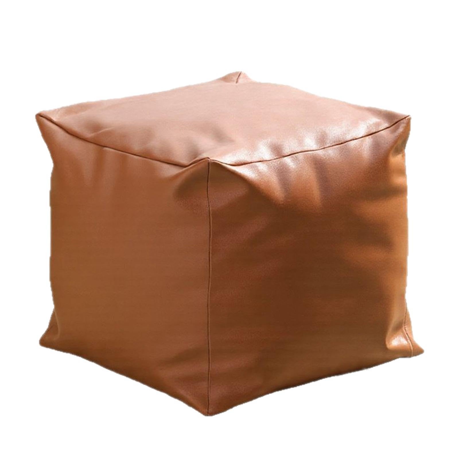 ARTISOUL® Unfilled Pouf Cover 44Cmx44Cmx41Cm Square Cushion for Indoor Home Under Desk Brown | Furniture | Ottomans, Footstools & Poufs-image-24