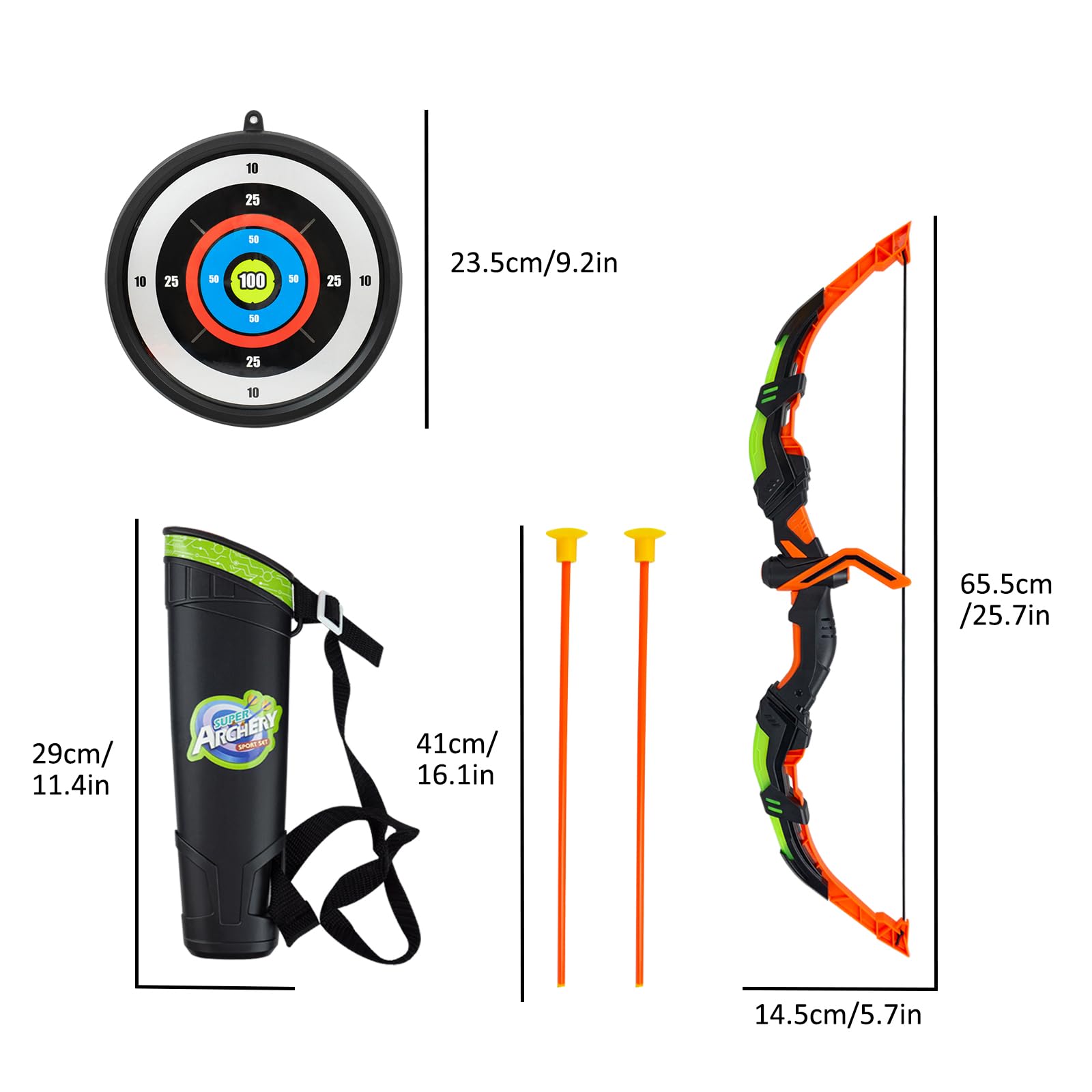 RedCrab Arco e Frecce per Bambini con Luci LED 10 Frecce a Ventosa Bersaglio Gioco 3-8 Anni Ragazzi Ragazza