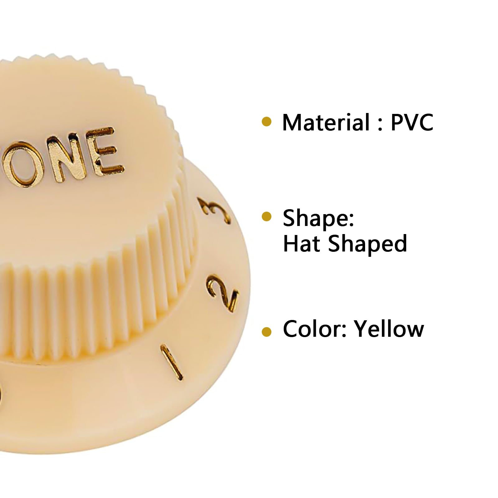 Musiin Guitar Knob Caps Compatible with Fender Squier/Strat with Tone and Volume Control Potentiator Caps (Yellow) - Image 3