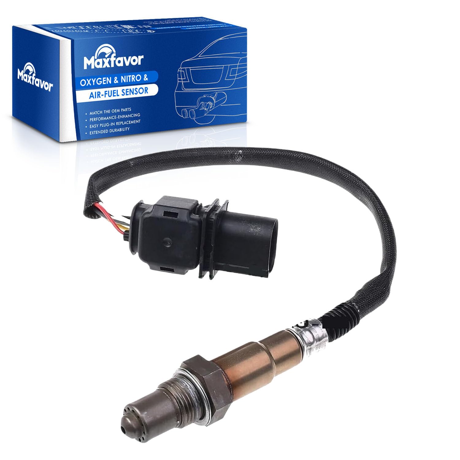 Maxfavor 1Pc Upstream Air Fuel Ratio Oxygen Sensor O2 Sensor Fit for 2015 Ford F-150 2.7L,for 2015 Ford Mustang 2.3L 02 Sensor 234-5173 24334 FR3Z9F472A