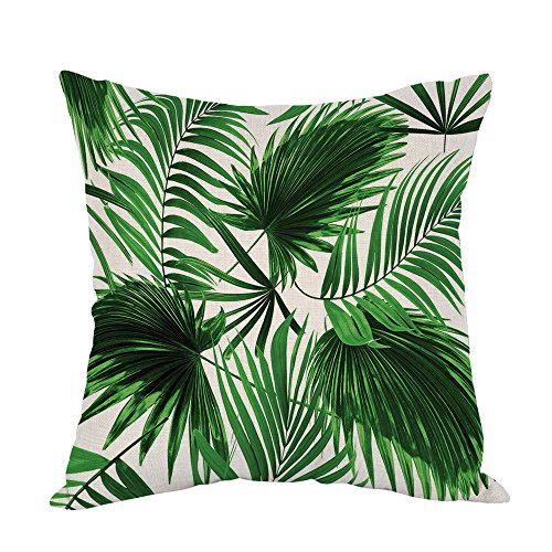 Moslion Palm Tree Pillow,Home Decor Throw Pillow Cover Realistic Vivid Leaves Of Palm