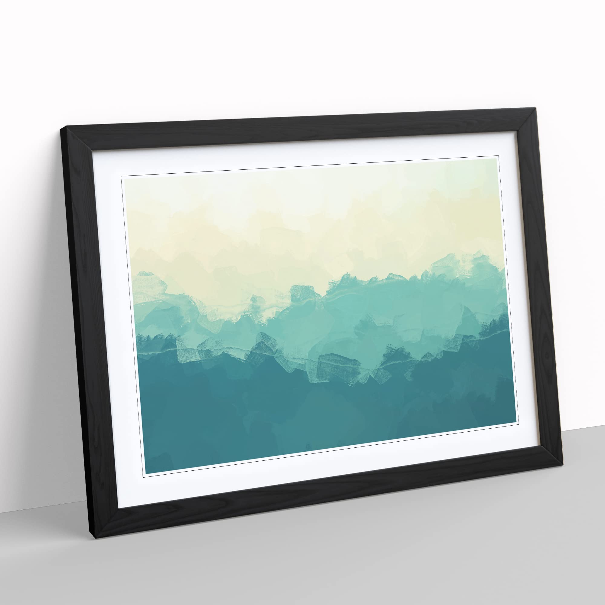 The Great Smokey Mountains In Abstract Modern Art Framed Print, Black, A3 (46 x 34 cm) - Image 2