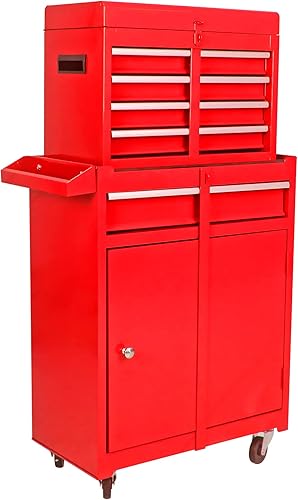 Baúl de herramientas con ruedas y 5 cajones, gabinete de almacenamiento de herramientas y carrito de caja de herramientas, baúl de herramientas a