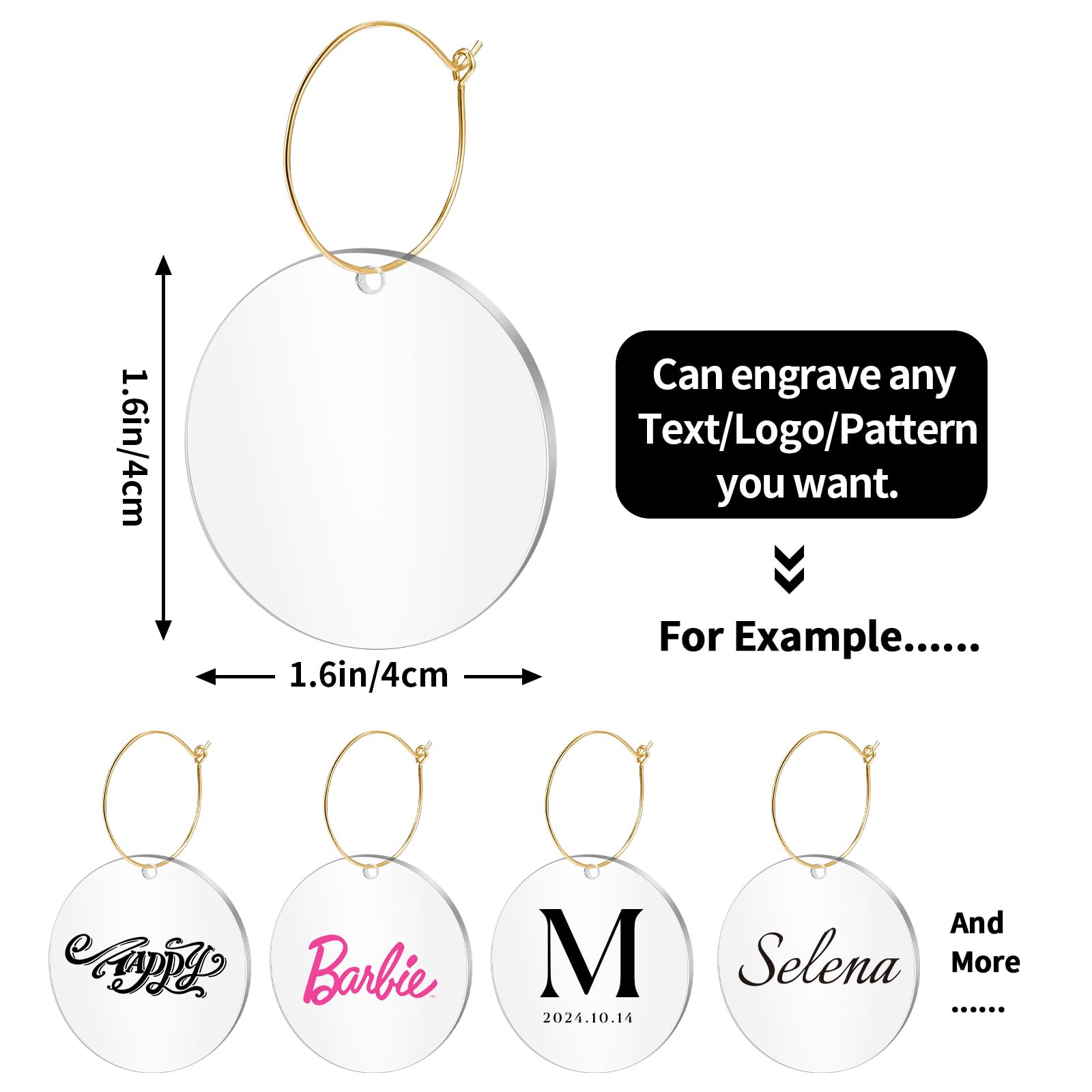 Customized 40 Pcs DIY Wine Charms for Glasses | Acrylic Wine Charms with Rings | Blank Wine Glass Labels with Marker Pen for Personalized Names/Logo | Bulk for Stem Glasses, Cocktail, Champagne, Wedding, and Dinner Party Favors