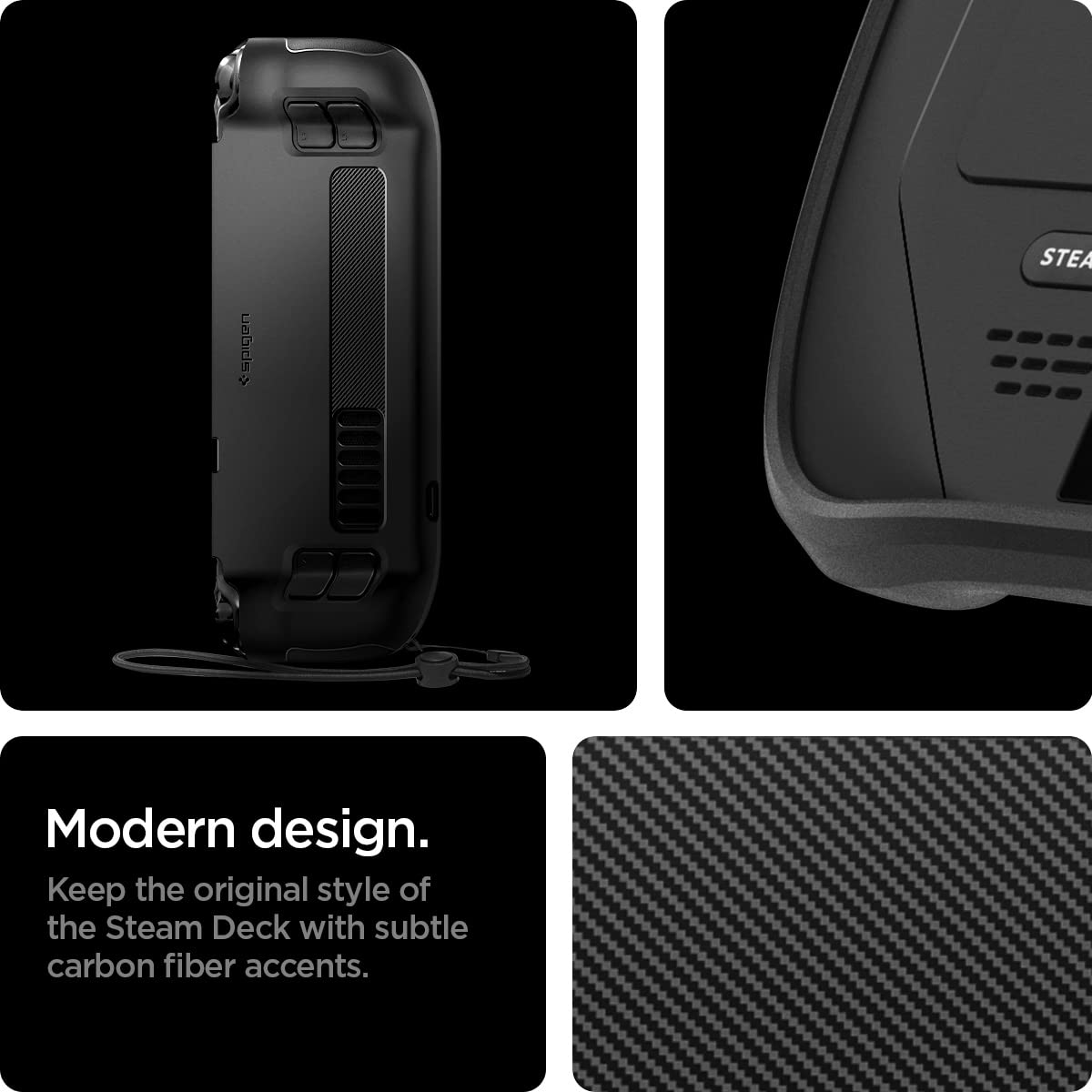 Spigen Rugged Armor Case Compatible with Steam Deck LCD (2022) / Steam Deck OLED (2023) - Matte Black