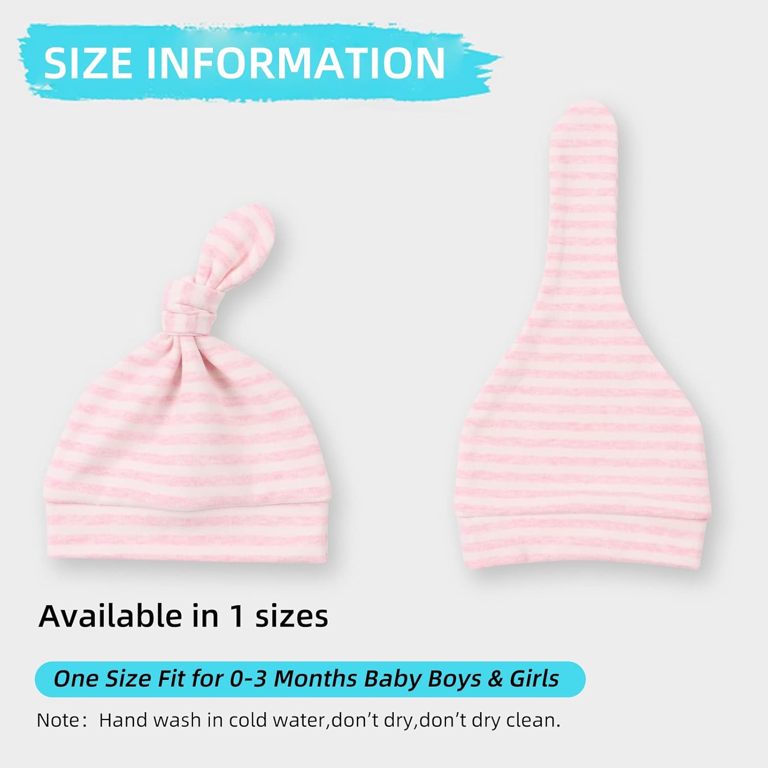 Original Cotton Newborn Hats for Girls Striped Preemie Baby Hats Bear Ears Infant Boys Beanies 0-6 Months - Image 6