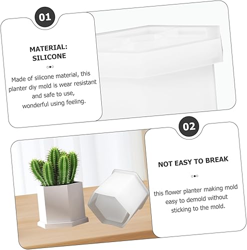 Miniatura 6 de COHEALI 1 juego de mesa de resina epoxi de mesa de resina epoxi maceta moldes de silicona moldes de hormigón Molde de para Resina de escritorio