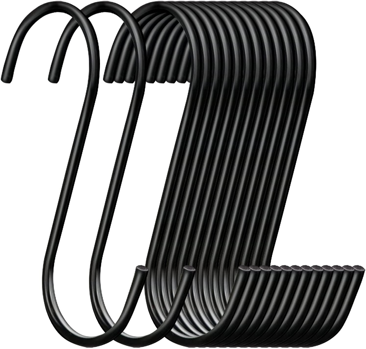 Vyntrix S Shaped Hanging Hanger Hooks for Kitchen Cutlery, Bathroom, Office, Pan, Pot, Coat, Clothes, Bag, Plants, Wardrobe, Work Shop, Garden Pots Hook Hanging 3.75 Inch Length, 4mm,Black(Pack of 12) (B0CJZJF357) Amazon Price History, Amazon Price Tracker