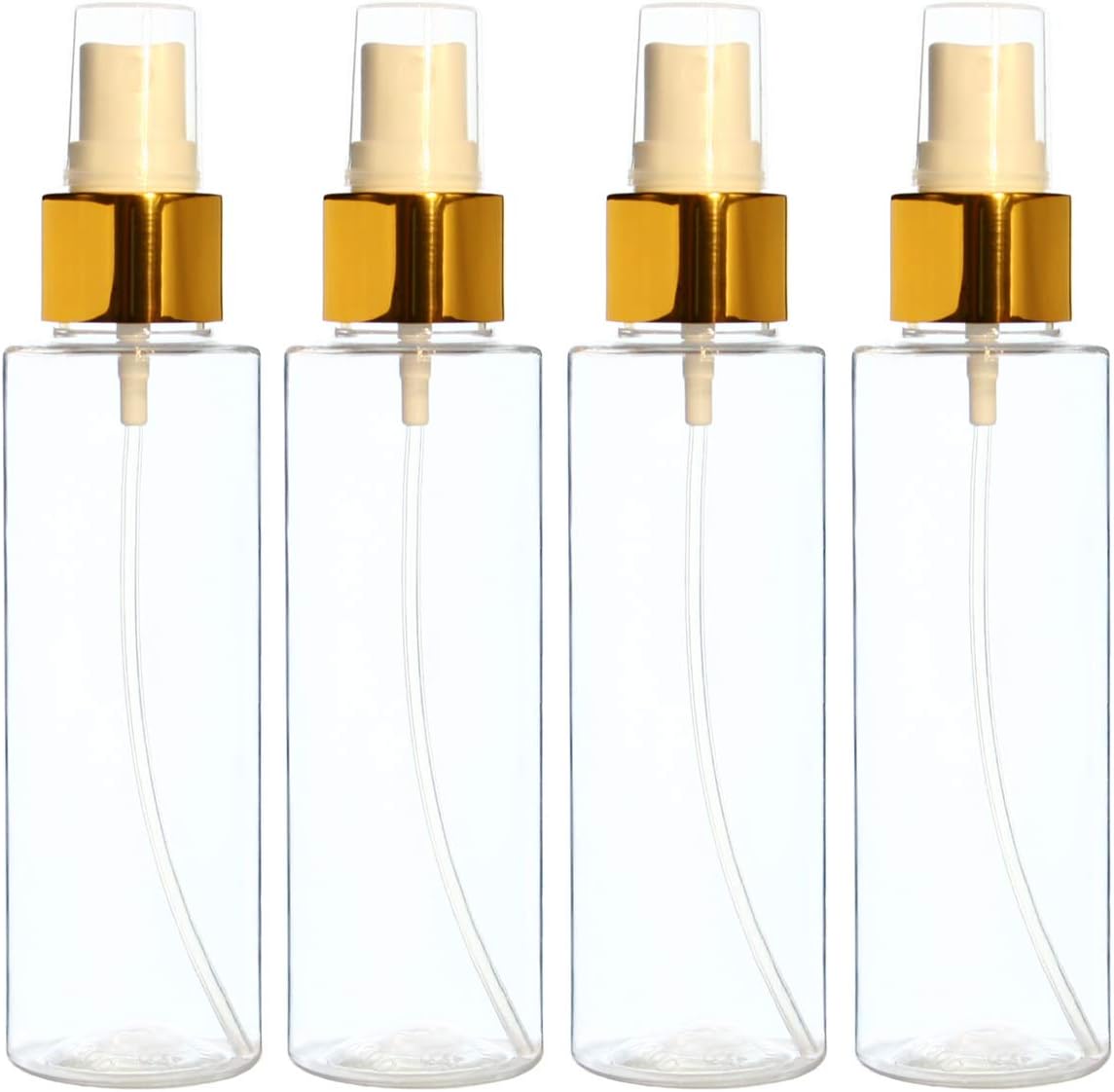 4 PCS (4 x 3.4oz) Empty Small Spray Bottle Container set, Atomizer Travel Spray Bottle -100% BPA Recyclable - Refillable Fine Mist Sprayer Bottles 100ml for Essential Oils, Perfumes