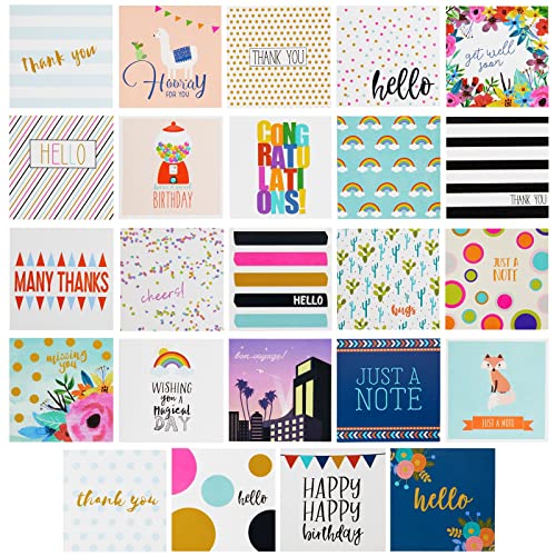 72 Pack Mini Note Cards With Envelopes And Stickers, All Occasions Greeting Cards For Flower Bouquets, Gifts, 24 Assorted Designs (2.5 X 2.5 In) #TOP2