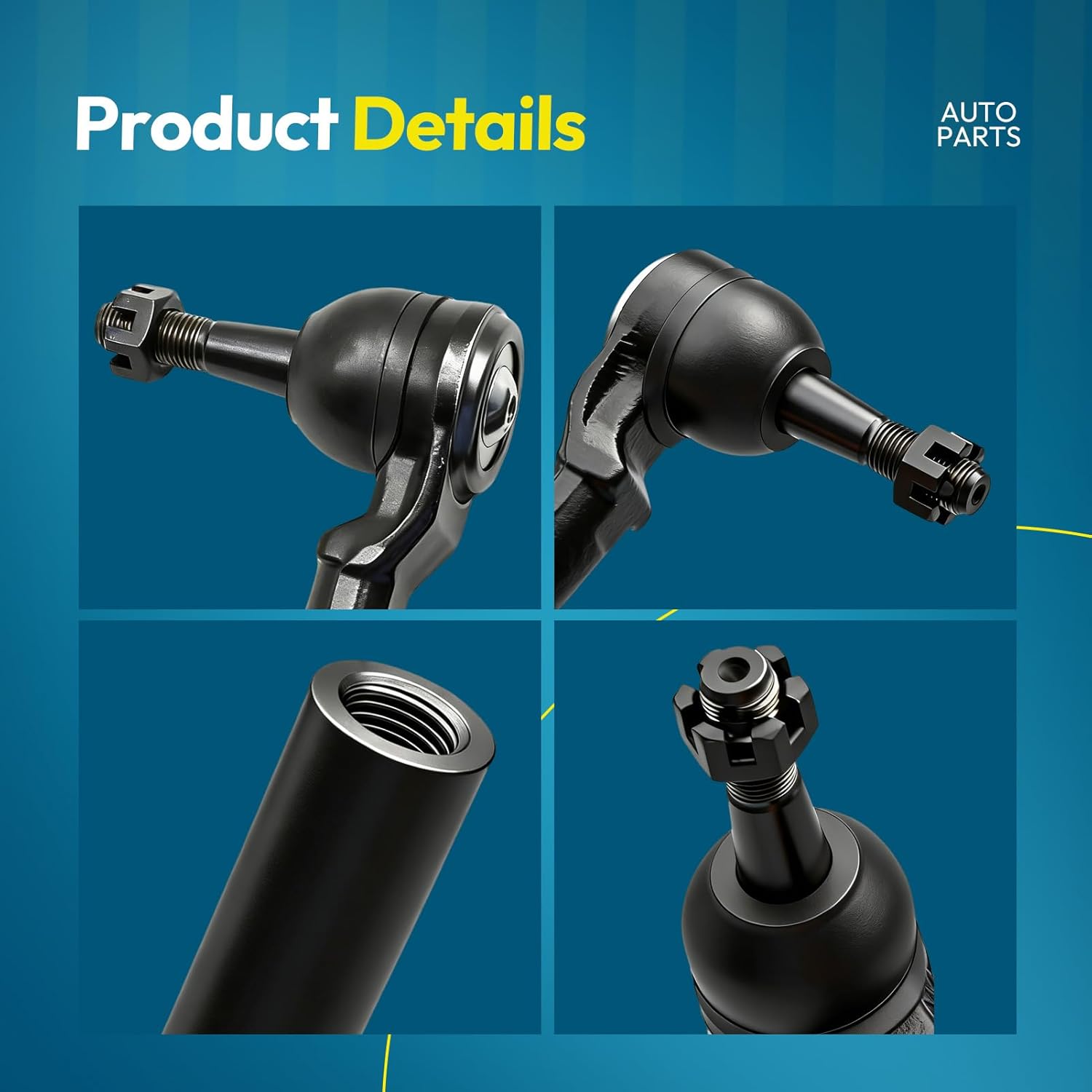 2 PCS ES3492T Front Outer Tie Rod End Kit Fits for Chevrolet Silverado 1500 99-06 Classic 07, for GMC Sierra 1500 99-06 Classic 07 Replace OE 26076544