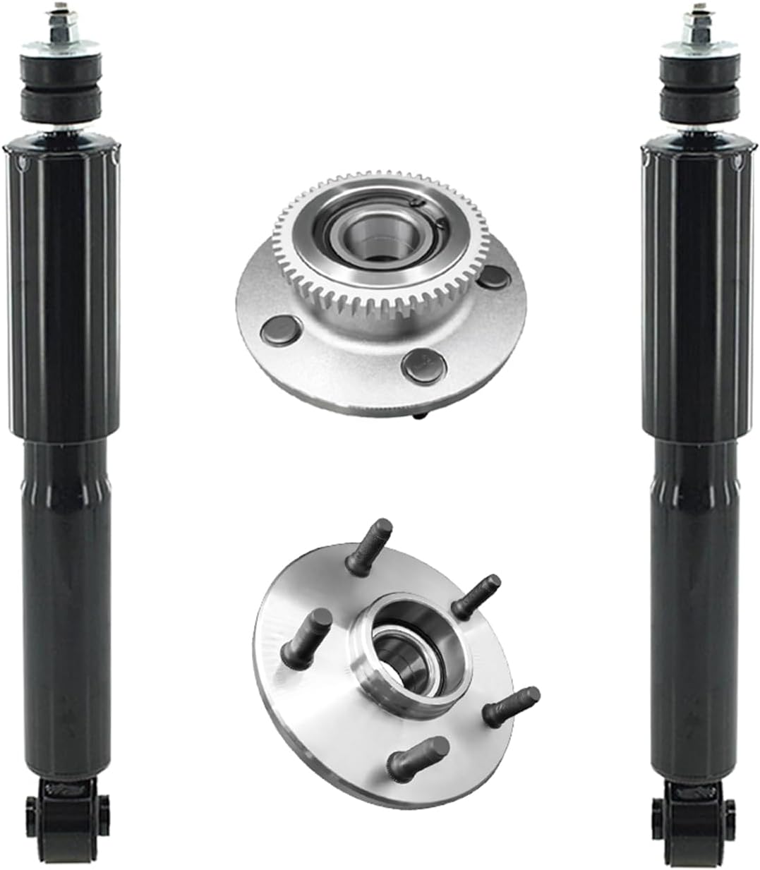 PM Auto Set of 4 Front Wheel Hub Bearing Assembly-Shock Absorber Replacement For 2000 2001 Dodge RAM 1500