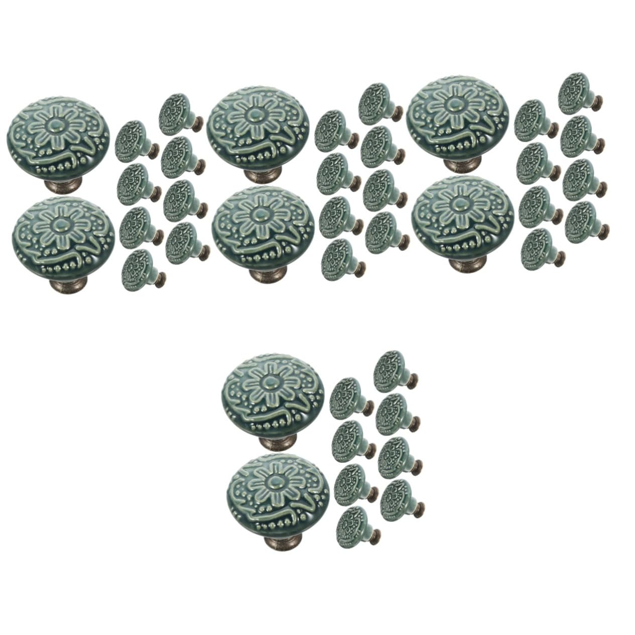 Mikikit 40pezzi Pomelli Ceramica Per Armadi Maniglie Decorative Per Mobili Stile Retro Facile Installazione Sfumato Perfetti Per Casa e Ufficio