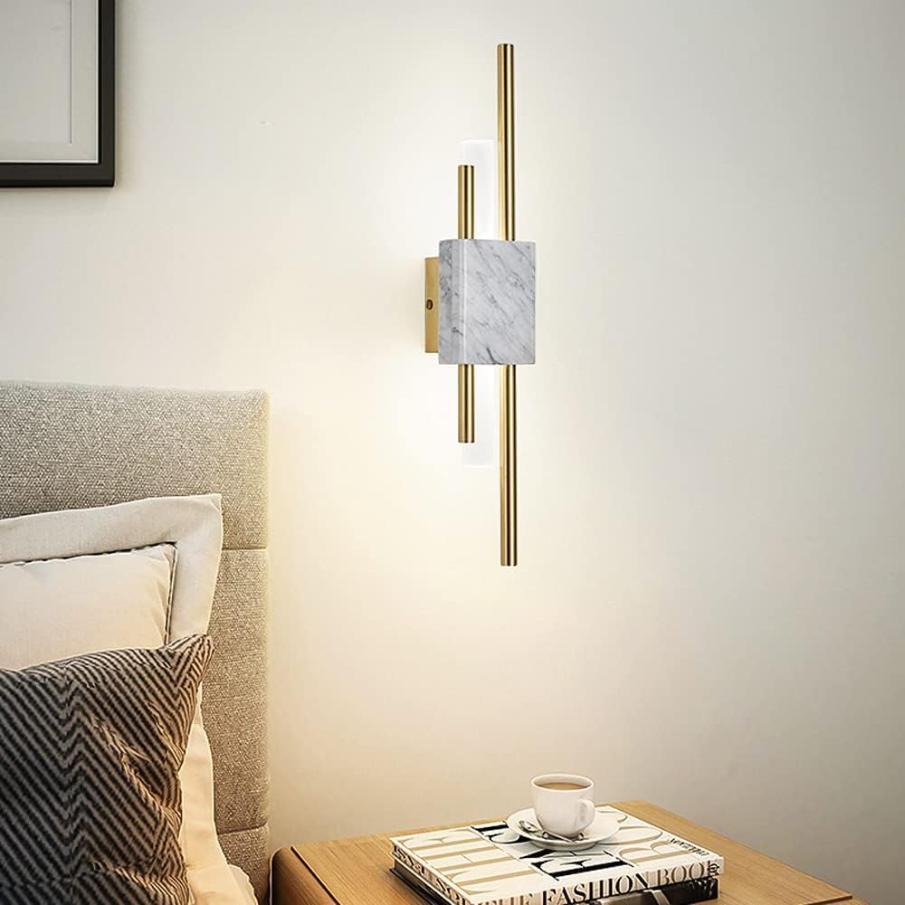 HXYSXHJUO Modern Light Luxury Wall Lamp Living Room Background Sconce Lighting Aisle Marble Bedroom Bedside All Bronze Lamp, Pendant