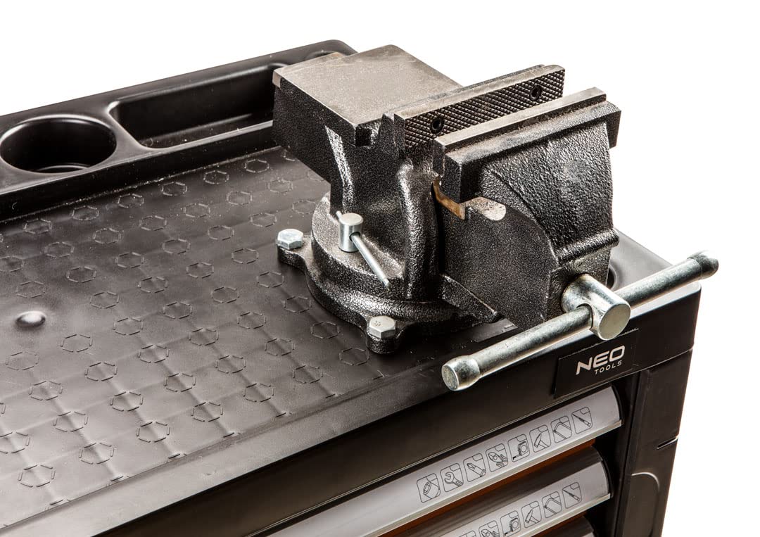 NEO TOOLS Szafka narzędziowa o wymiarach: 770x460x870 mm, idealna do każdego warsztatu, 6 pojemnych szuflad, Nośność szafki 200 kg, blat roboczy, kółka skrętne, gumowany uchwyt