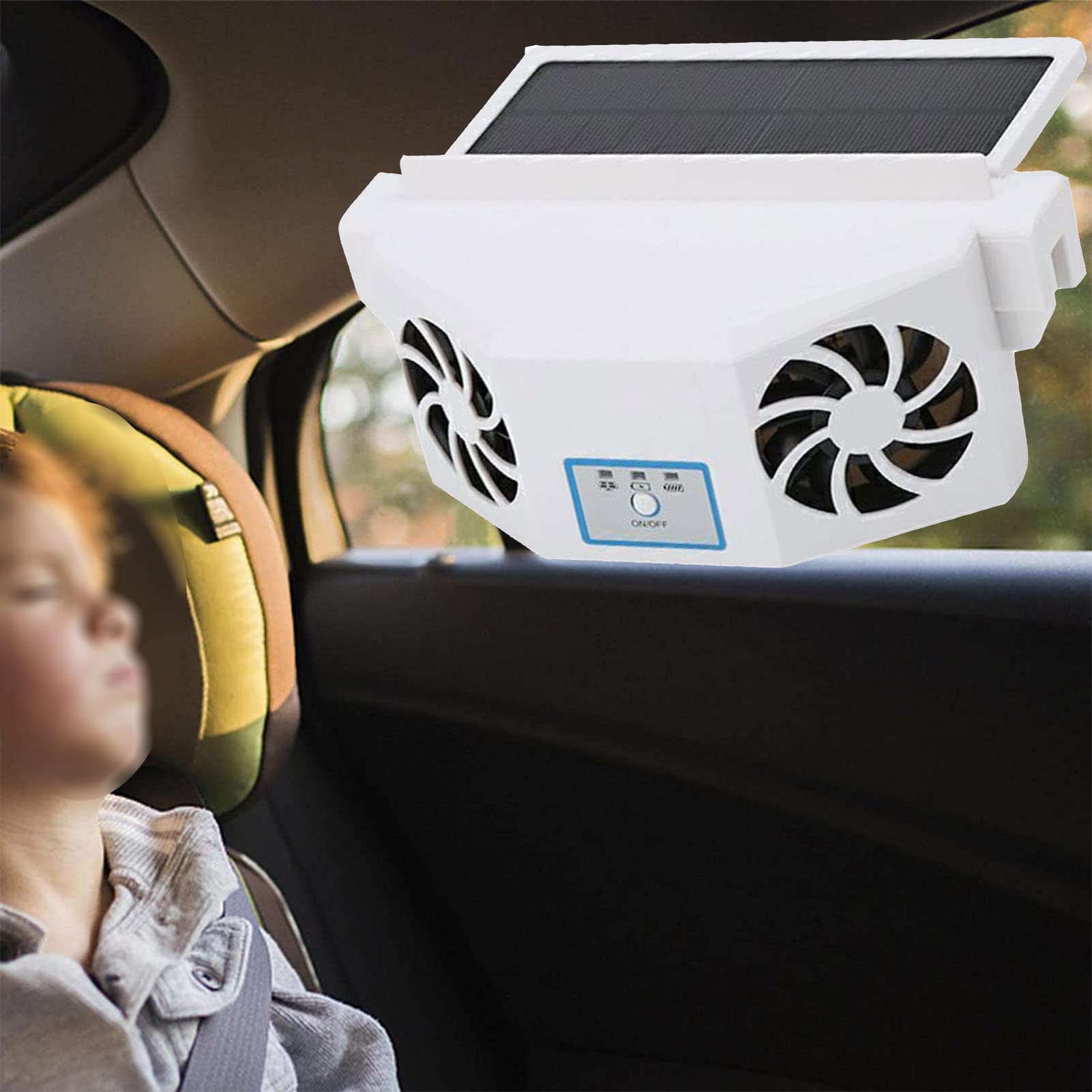Buy Car Fan Window, Portabl Cooler Car Exhaust Fan Solar with Two Air
