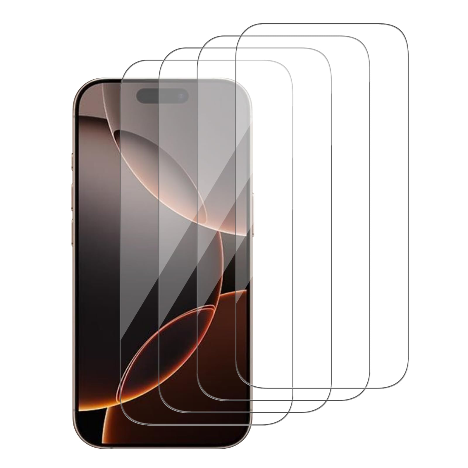 iCsapr [4 Pack Glass Screen Protector Compatible for iPhone 16 Pro [9H Hardness]-HD Screen Tempered Glass, Scratch Resistant, Easy Install [Case