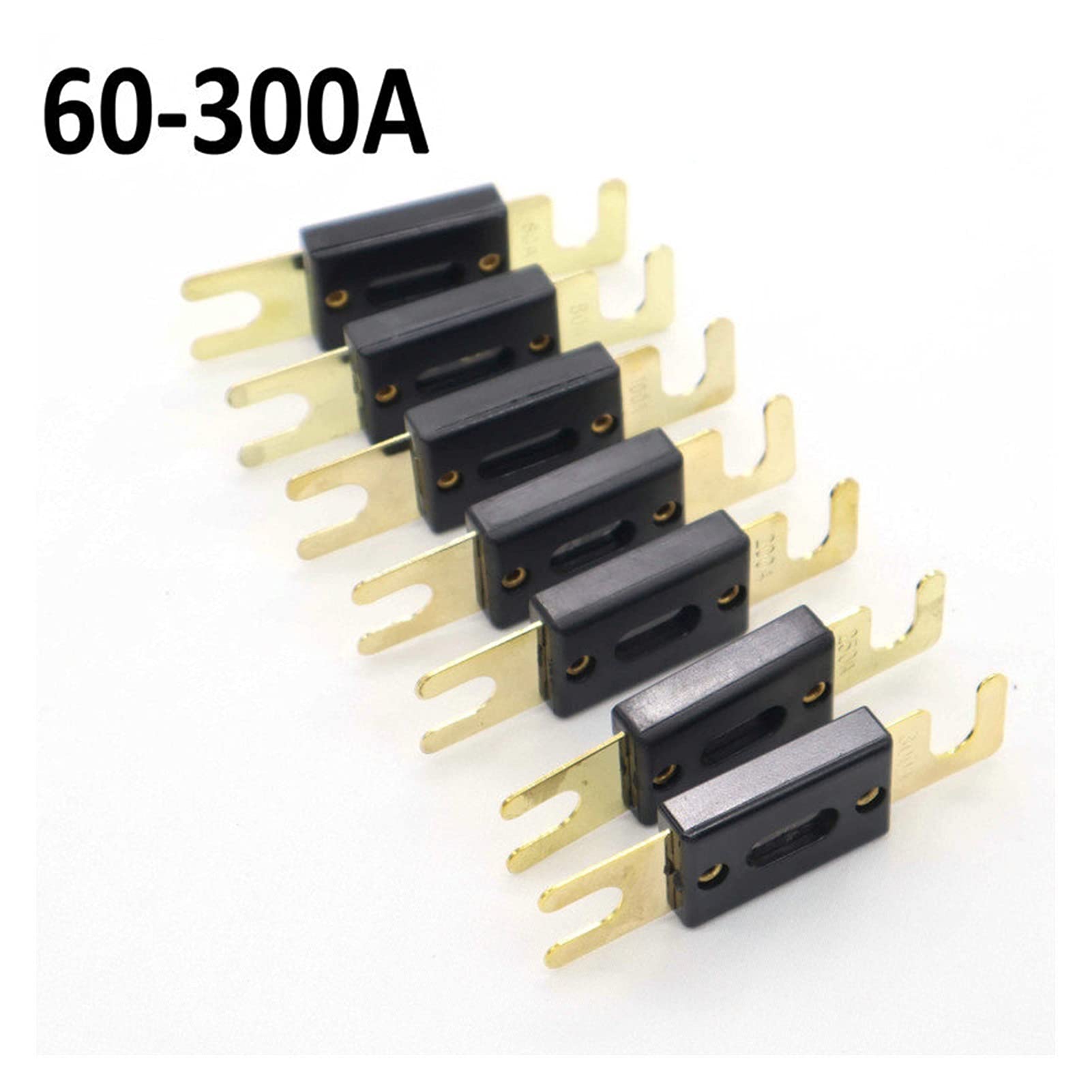 Sicherungen 1 Stück 60A-300A ANL-Anschraubsicherung Gabelbolzen-Schmelzsicherung Autosicherung Flachsicherung Glodplattierter Auto-Sound-Versicherungsfilm 81,2-mm-Sicherungen ( Color : One Size , Size