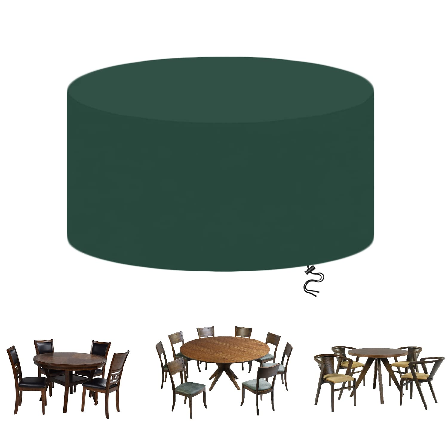 Housse pour meubles de jardin ronde Oxford 420D 120x95cm verte