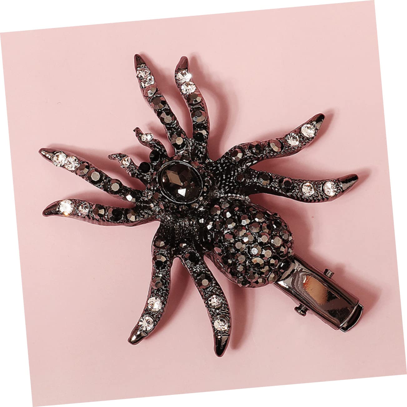 minkissy 6pezzi Spooky Gothic Hair Clips with Rhinestones Bat and Spider Barrettes for Halloween Parties and Cosplay