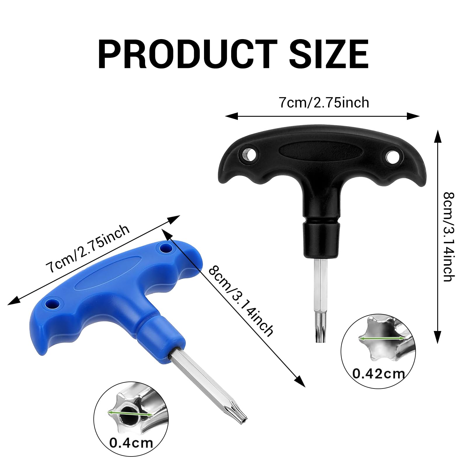 QIYUDA 2 Pcs Golf Torque Wrench Tool, Stainless Steel Portable Golf Driver Club Adjustment Head Tool for T20 (Blue) and T25 (Black)
