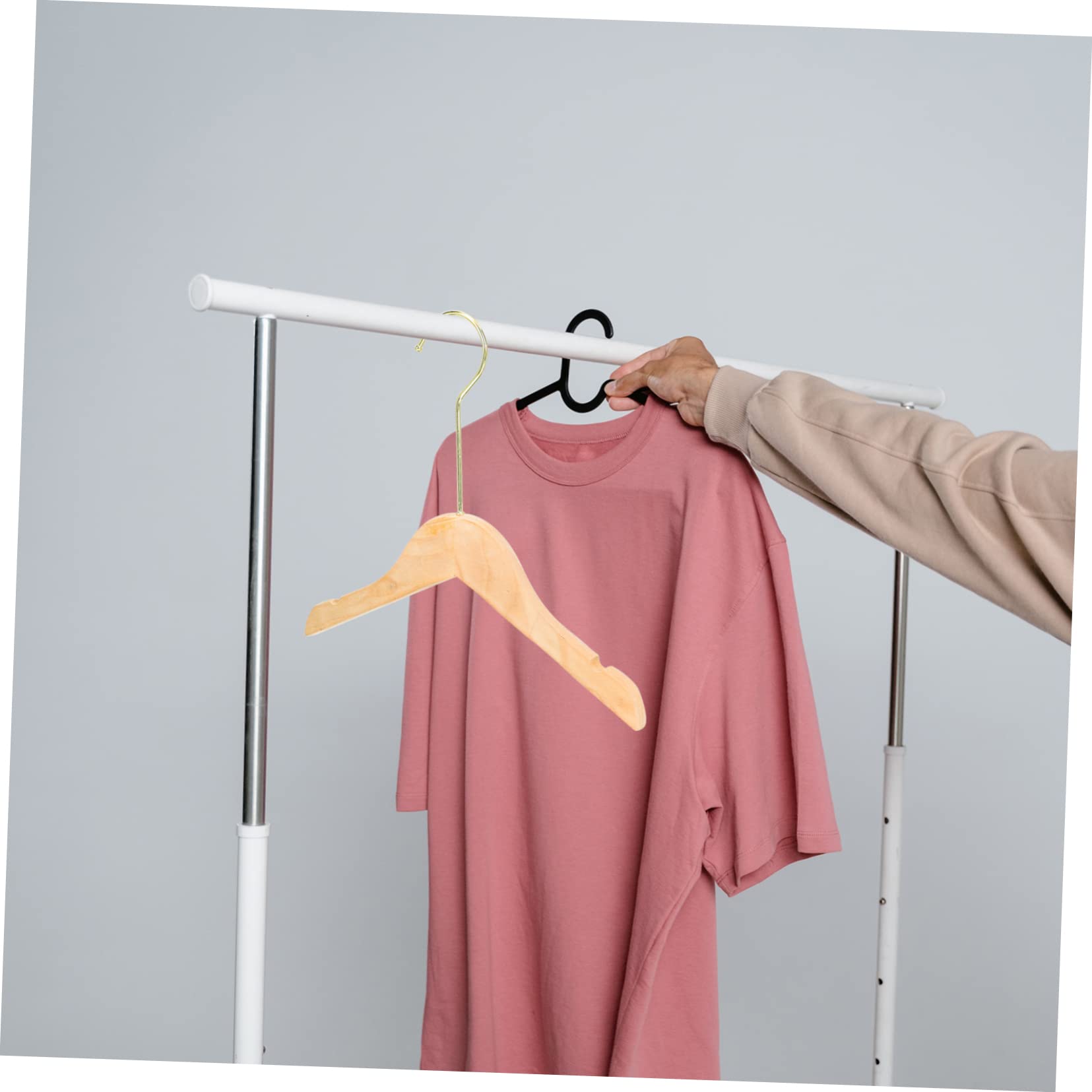 Perchas de Madera para Niños y Bebés, 10 Piezas, Diseño Seguro y Antideslizante, Tamaño 15 Cm, Ideales para Secar Ropa en Casa