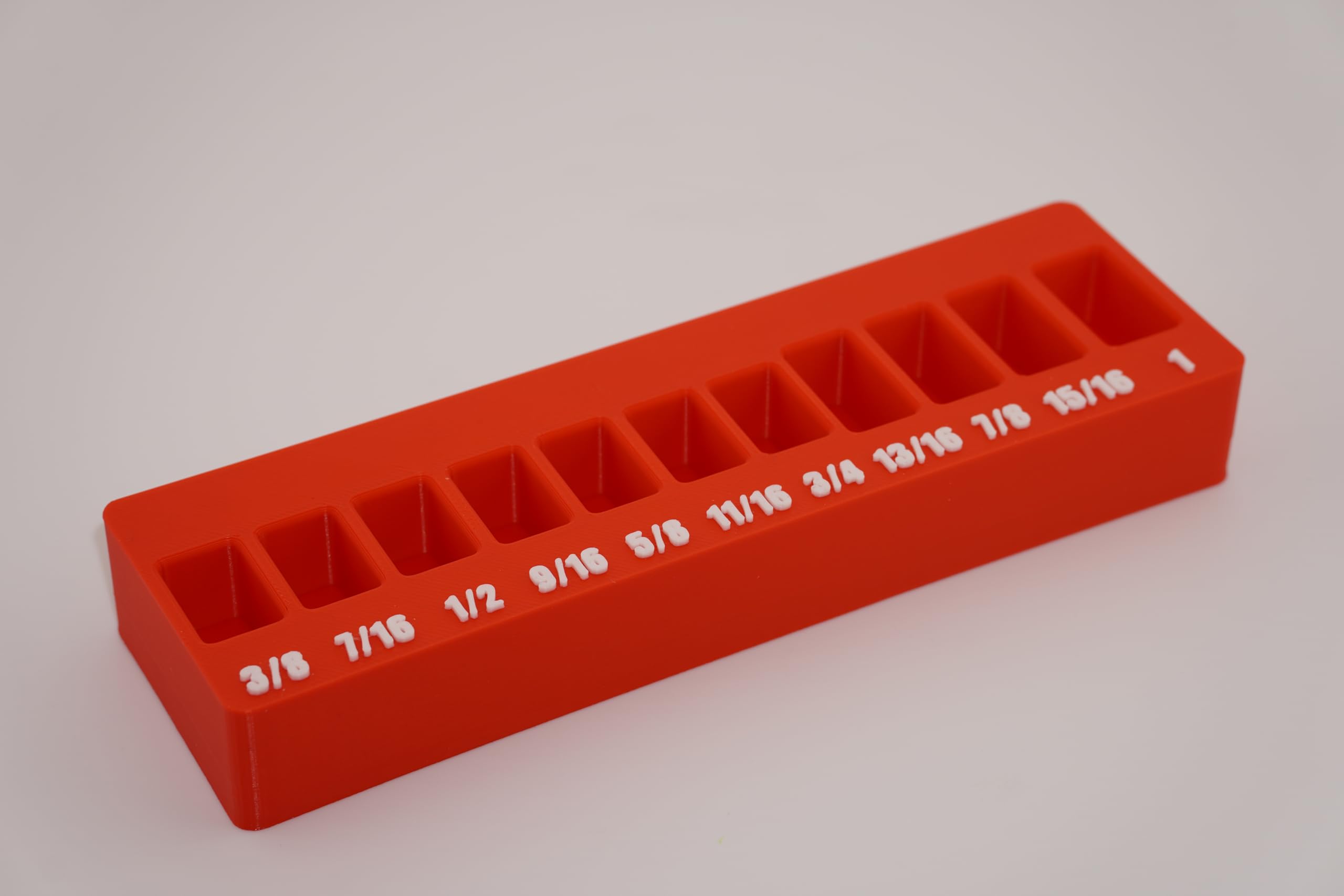 3/8 Inch Drive SAE Crowfoot Wrench Organizer Bin/Rack