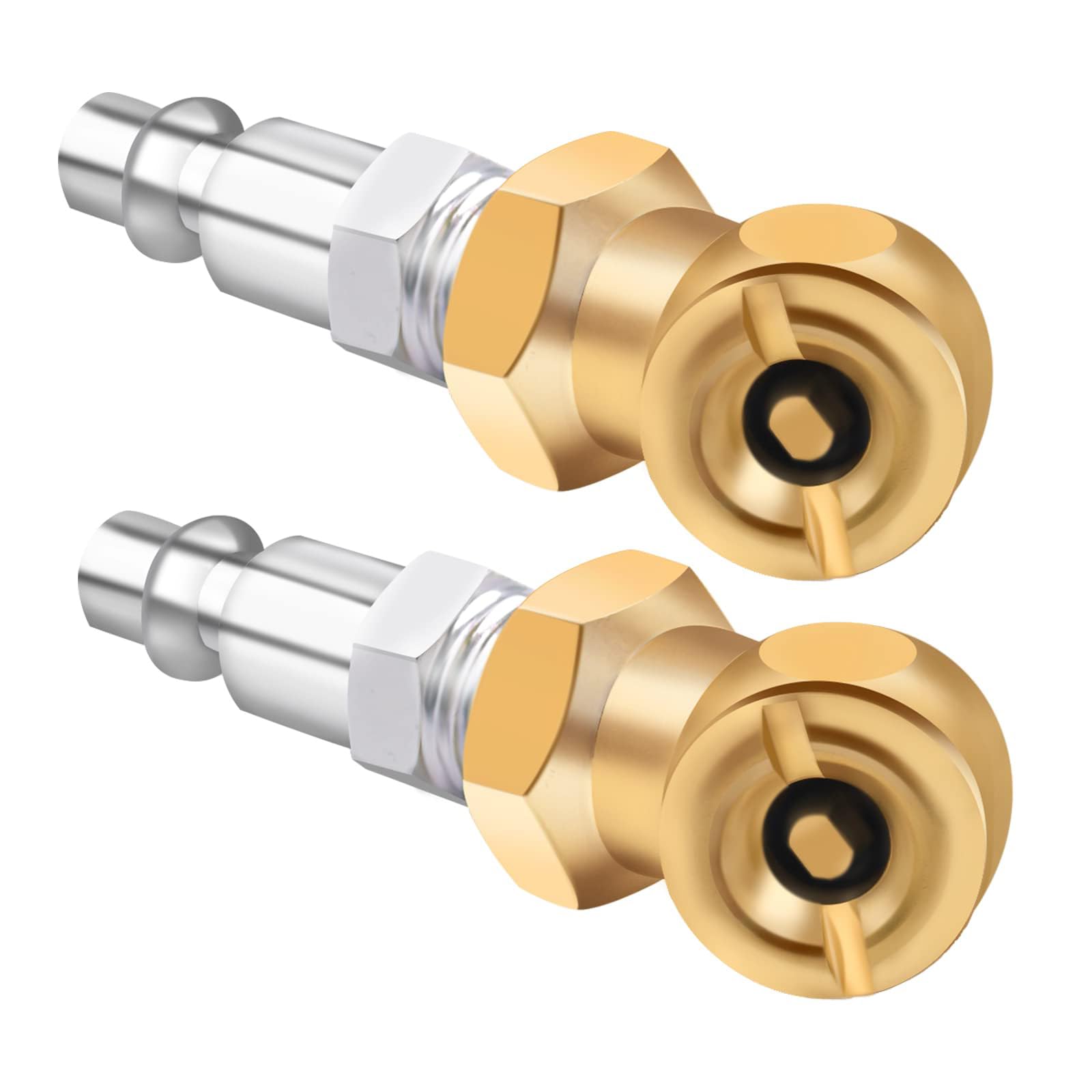 TERRIFI 2 Pack Ball Foot Air Chuck with Clip, 1/4'' FNPT Closed Flow Air Chuck Made of Brass for Inflator Gauge Compressor Accessories, with Tape for Inflator Gauge Compressor Accessories