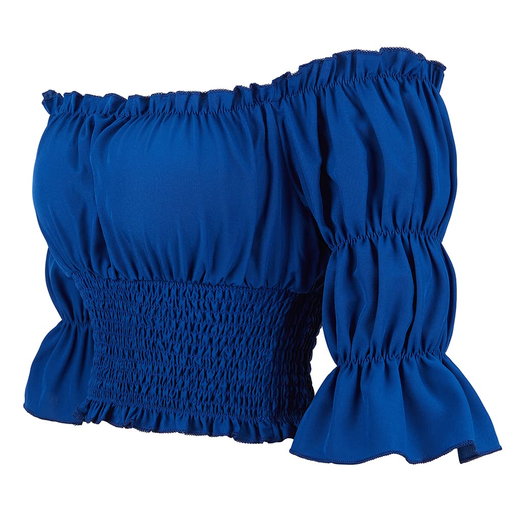 Hengzhifeng Renaissance Shirt Women Off Shoulder Blouse L Blue