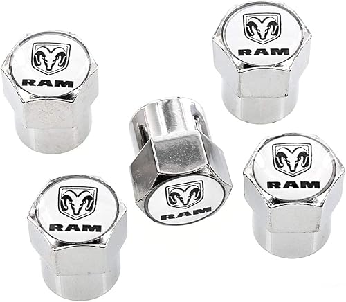 Dodge Ram - Tapones cromados para válvulas de neumáticos (paquete de 5)