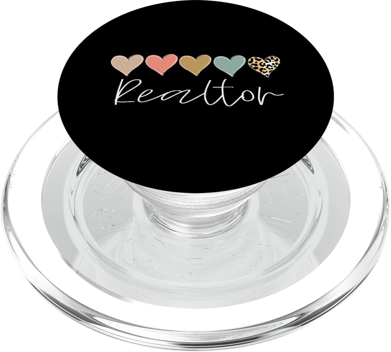 Funny Realtor Agent, Hearts Leopard women's Real estate PopSockets MagSafe PopGrip for iPhone