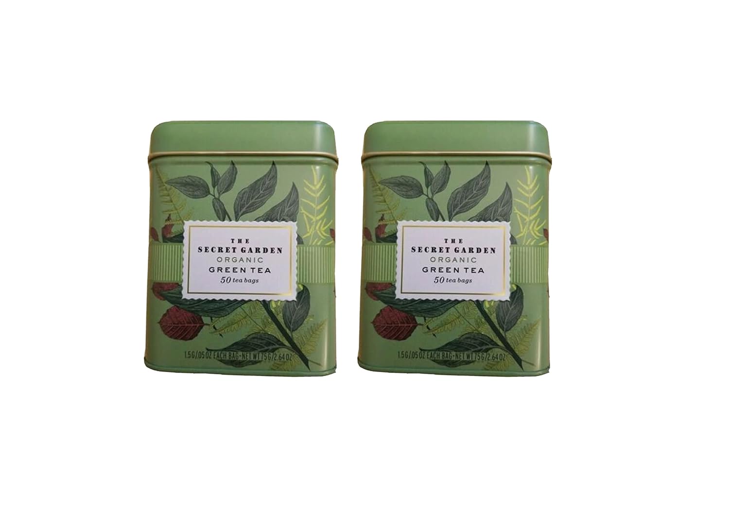 The Secret Garden USDA Organic Green Tea, 50 tea bags (Pack of 2)