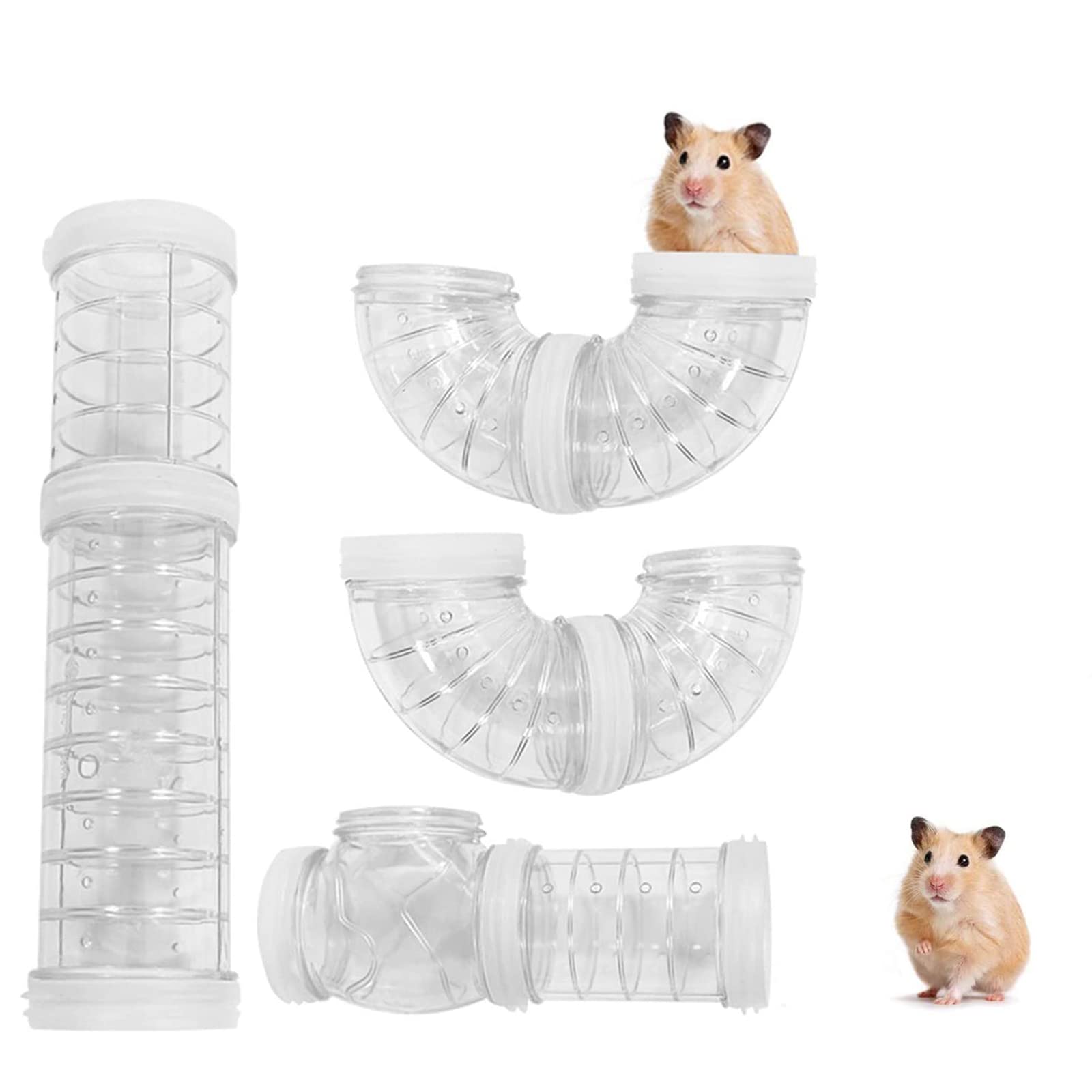 Tuyaux pour hamster avec connexion créative et tunnels transparents modulables en pack
