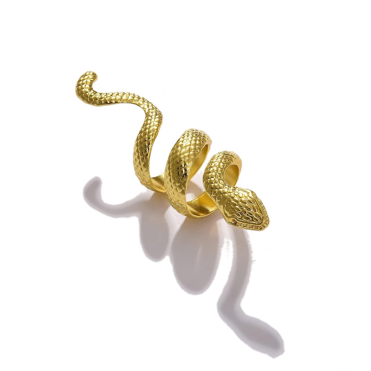 SOHI Gold Snake Womens Design Ring - One Size
