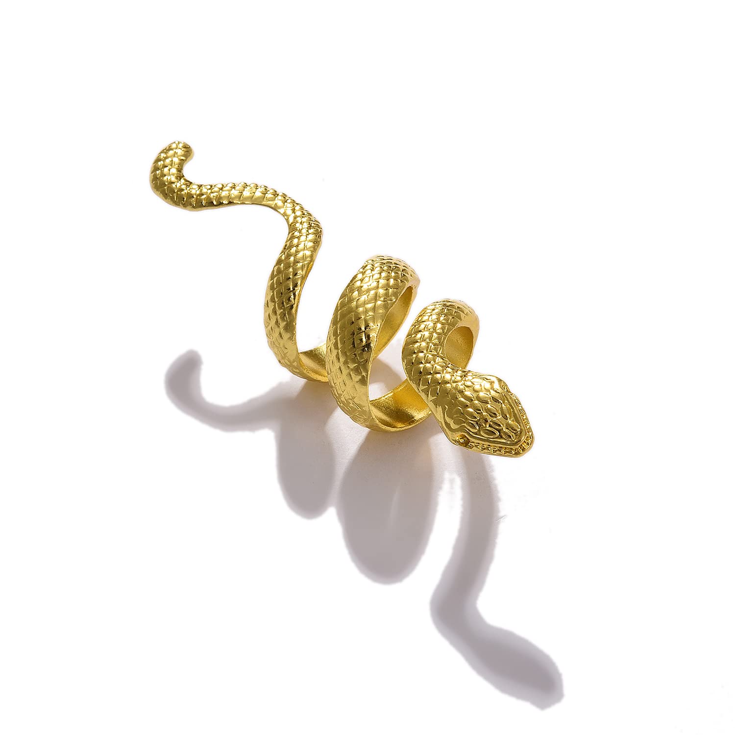 SOHI Gold Snake Womens Design Ring - One Size