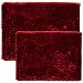 Sweet Home Collection Bath Set 2 Piece Butter Chenille Noodle Soft Luxurious Rugs Absorbent Non Slip Latex Back Microfiber Bathroom Mat, ((1) 17" x 24" & (1) 20" x 32" Burgundy Red