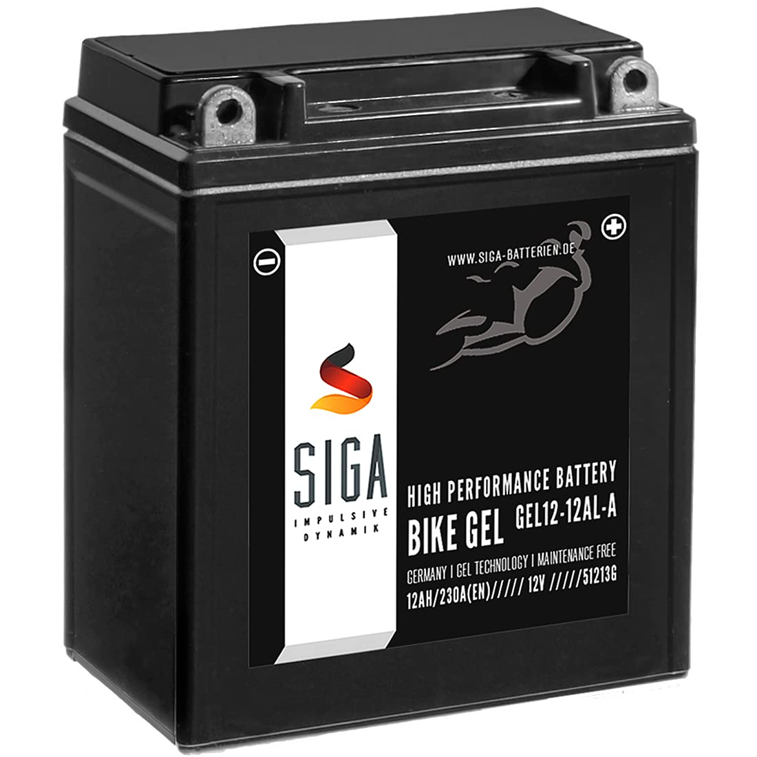 SIGA GEL Motorradbatterie 12V 12Ah 230A/EN GEL Batterie YB12AL-A2 GEL12-12AL-A YB12AL-A für XV 535 und F 650