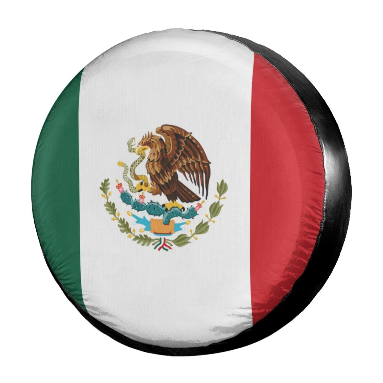 Dujiea Mexican Flag Spare Tire Cover, Universal Wheel Tire Cover Dust-Proof Tire Protectors for Trailer Rv Van SUV Truck Camper and Many Vehicle 14 15 16 17 Inch