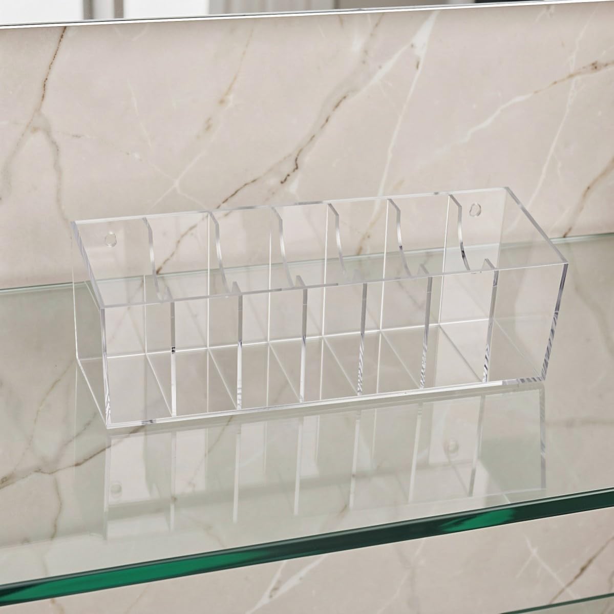 UKCOCO Transparenter Acryl Gürtelorganizer mit 7 Fächern und Deckel